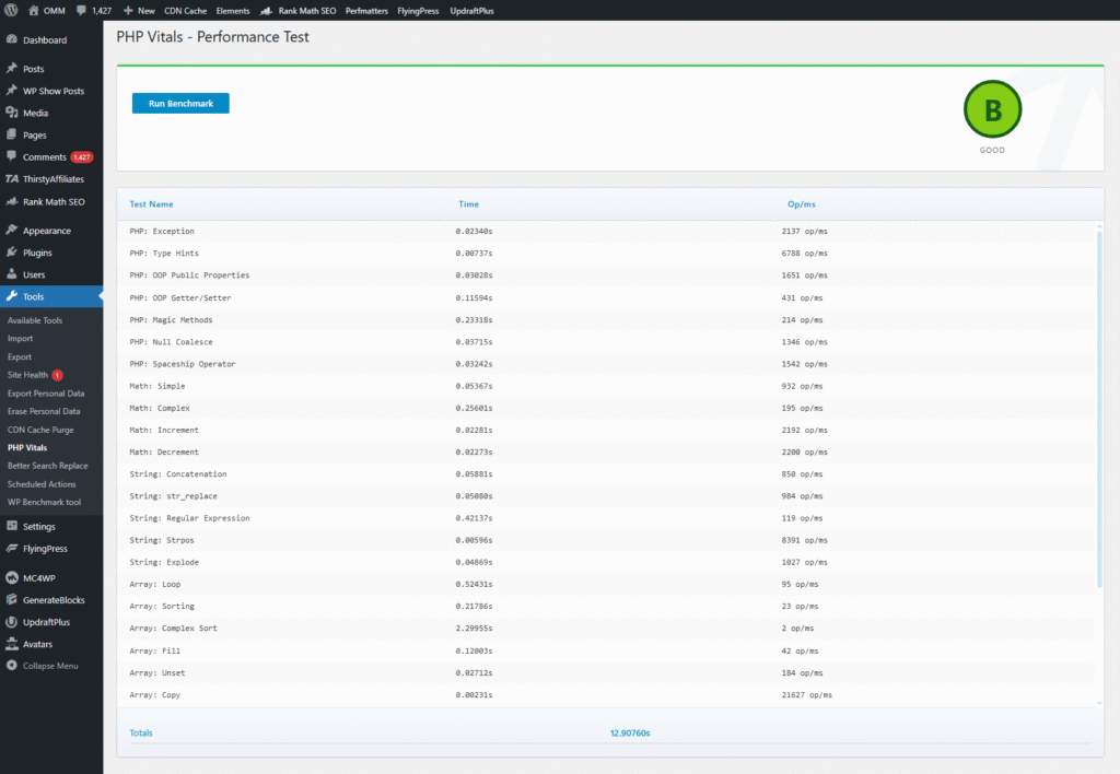 Rocket. Net php vitals